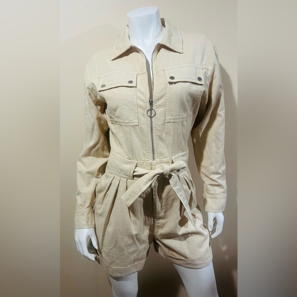 Sandro Paris Pleated cotton and linen-blend twill playsuit - Picture 5 of 12